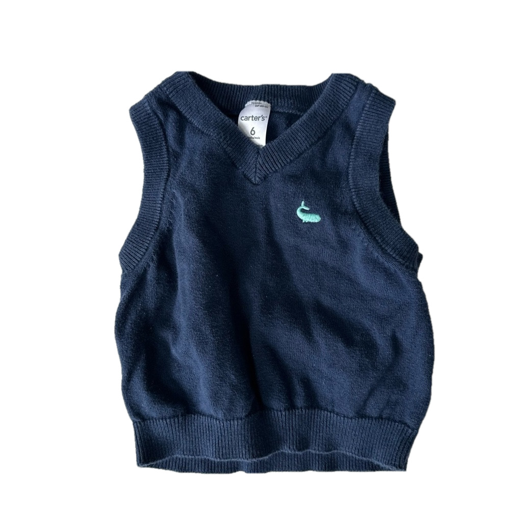 6/20$ Carter's Baby Navy Blue Sweater Vest size 6 months